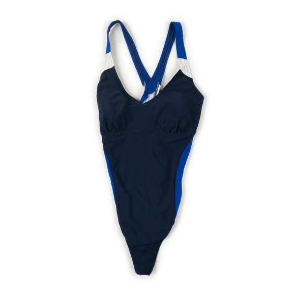 LANDS' END SPORT navy one-piece swimsuit size 10 - Picture 1 of 8